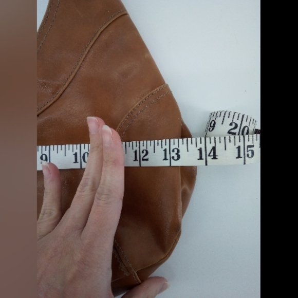 Retro Y2K Nine West Vegan Hobo Bag Brown Camel Shoulder - Picture 12 of 12